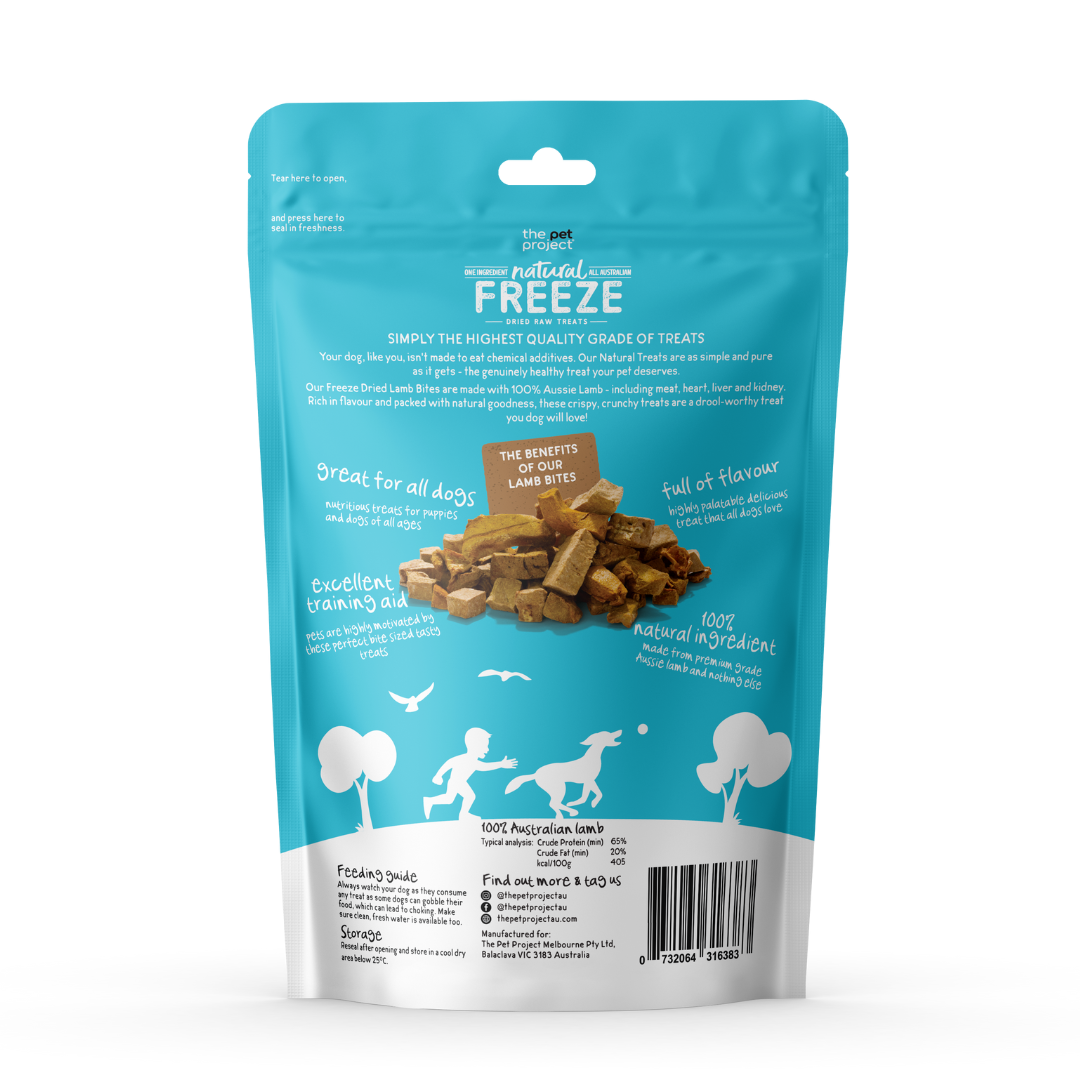The Pet Project Lamb Bites Freeze Dried 50G