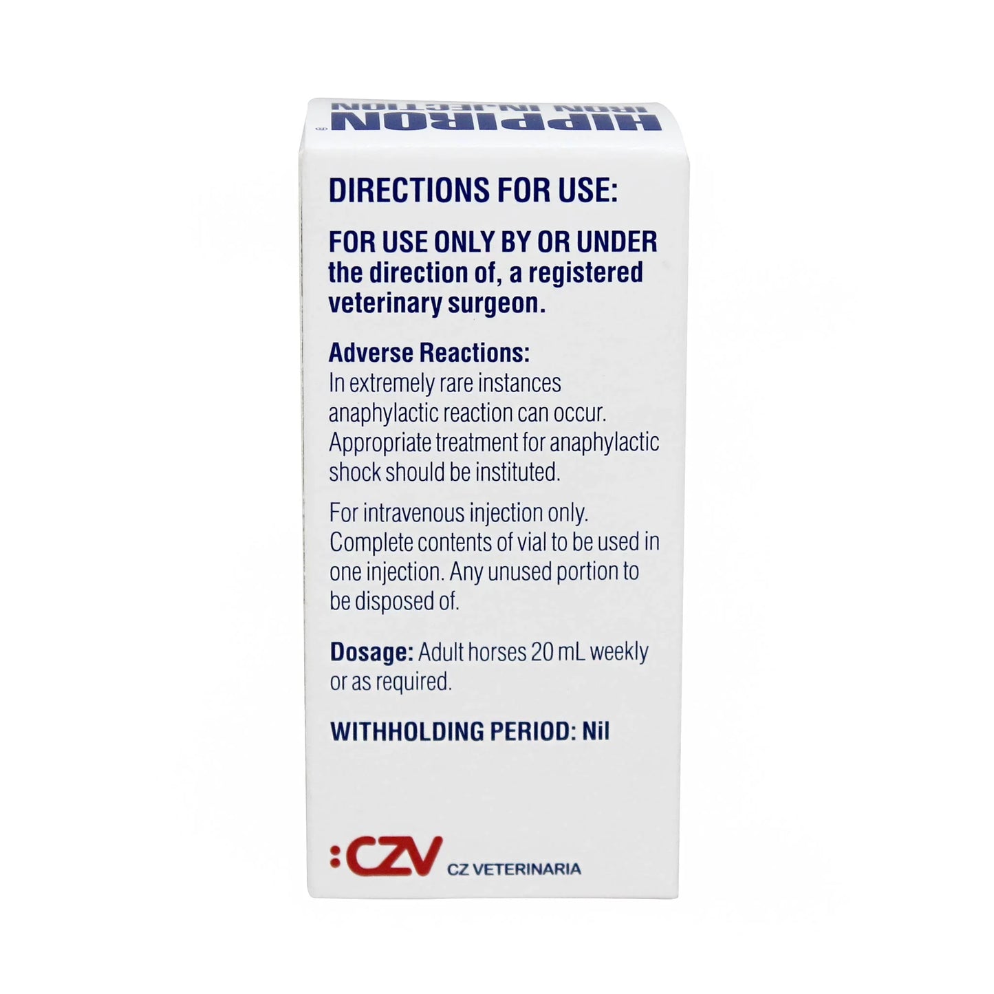 Hippiron Iron Injection for Horses 20ml