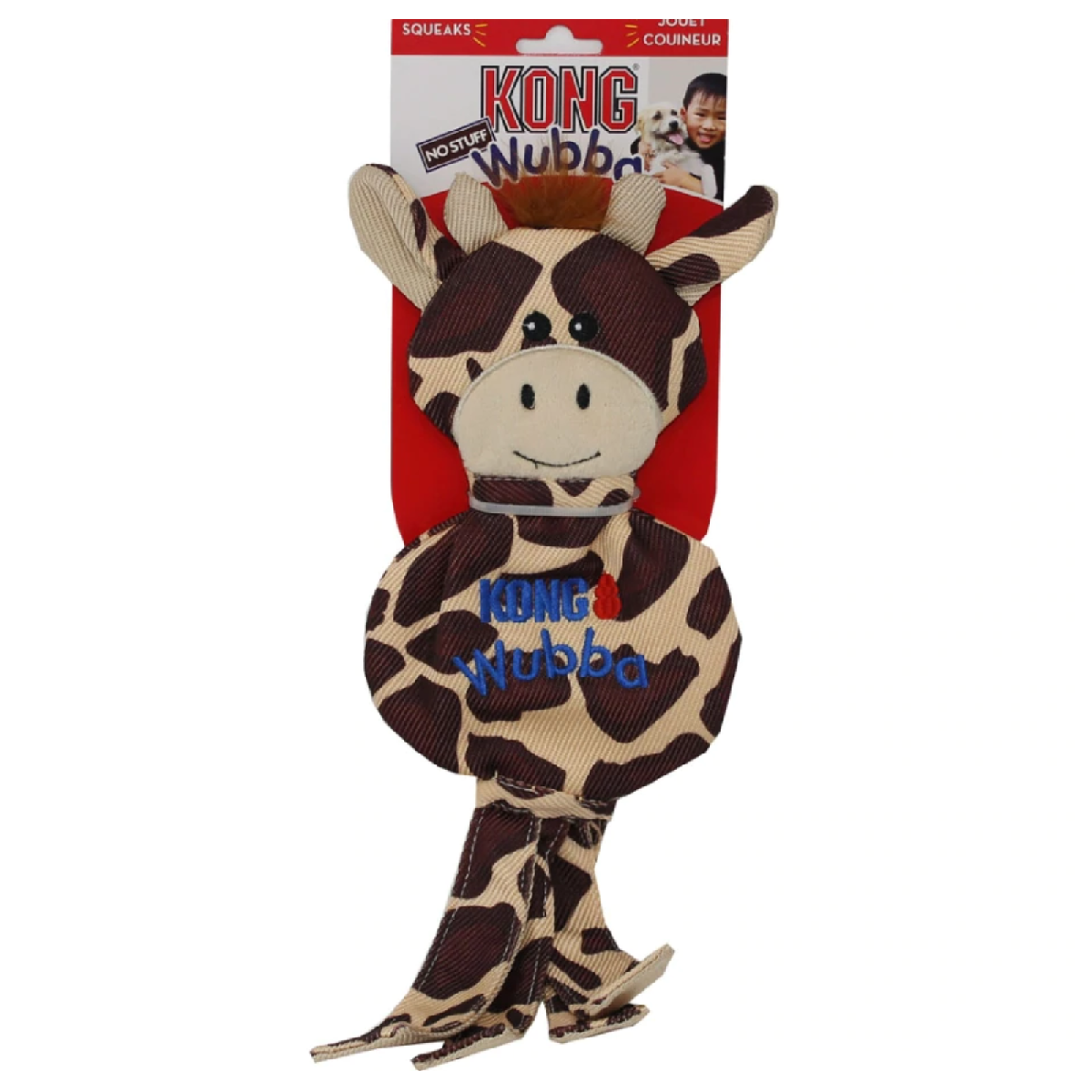 3 x KONG Wubba No Stuff Dog Toy - Giraffe