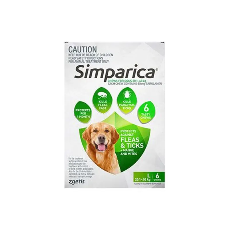 Simparica Large 20.1-40Kg 6S Green