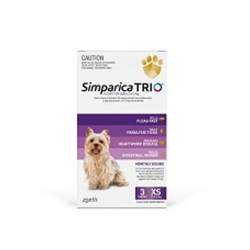 Simparica Trio 2.6-5Kg (Purple) 3 Pack
