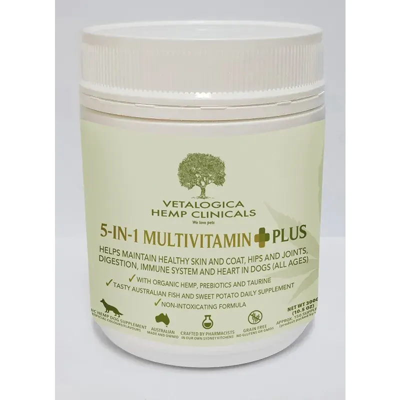 Vetalogica Hemp Clinicals 5In1 Multi Plus Dog Supp 300G