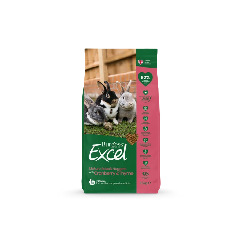 Burgess Excel Mature Rabbit Nuggets Cranberry Thyme 1.5Kg