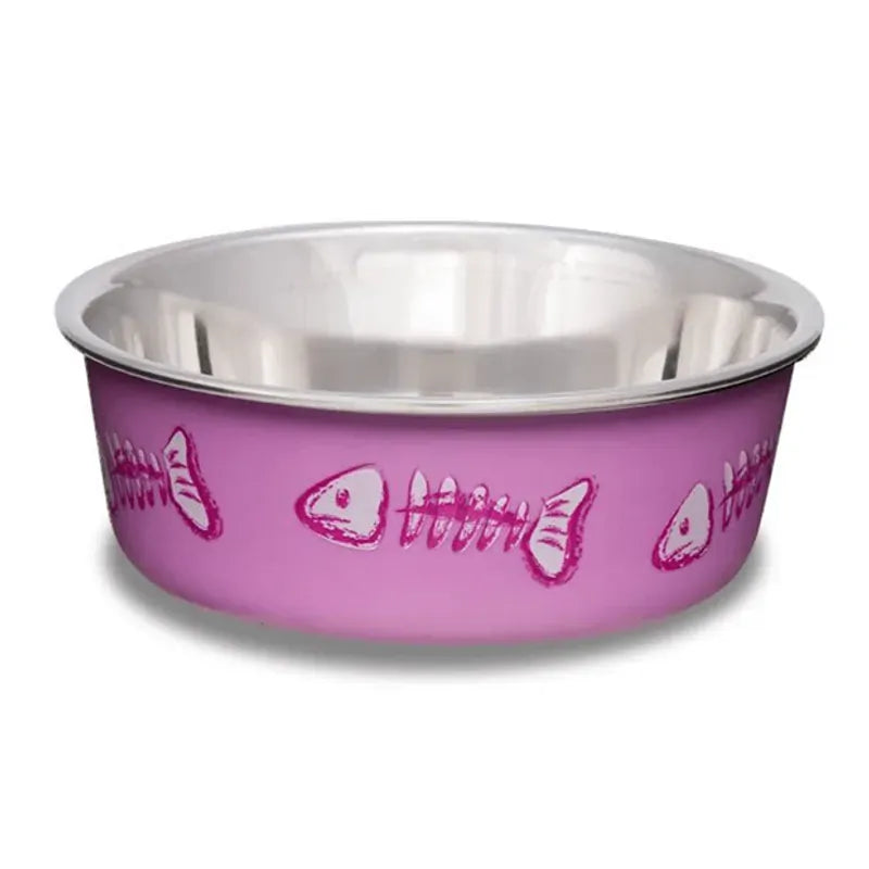 Loving Pets Cat Bella Bowl Fish Skeleton Pink X-Small