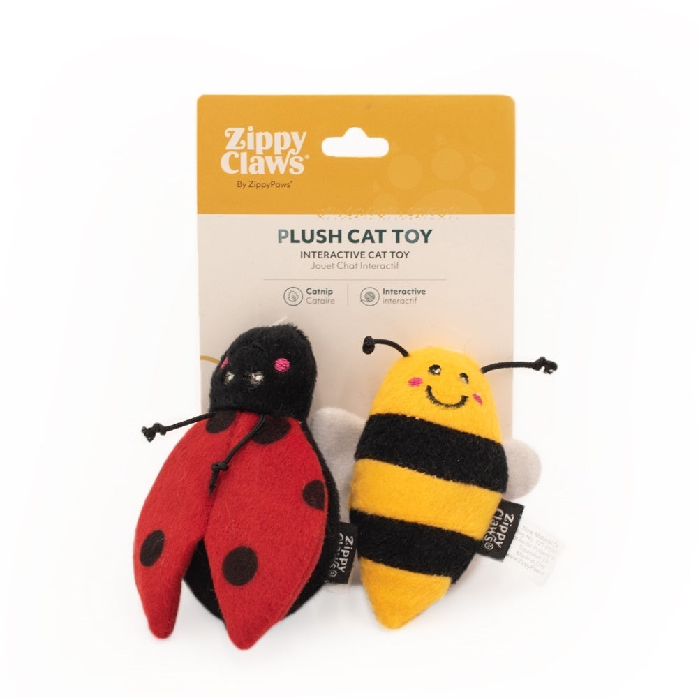 Zippy Paws ZippyClaws Cat Toy - Ladybug and Bee 2-Pack