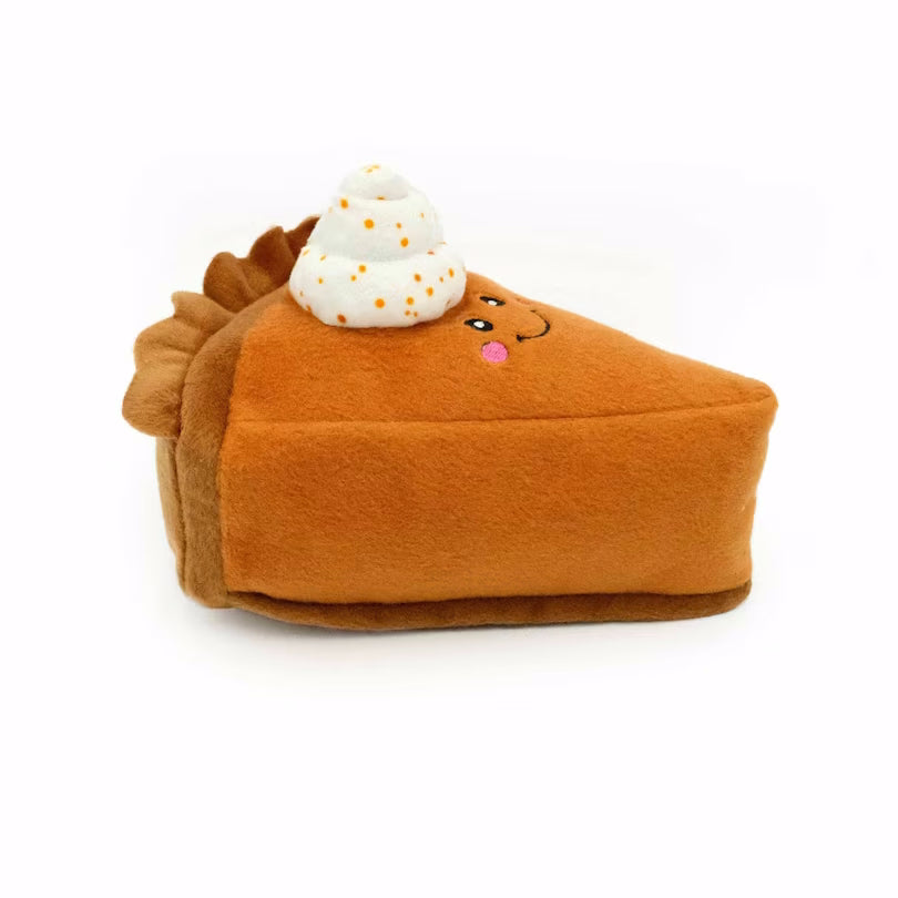 Zippy Paws NomNomz Fall Harvest Plush Squeaker Dog Toy - Pumpkin Pie Slice