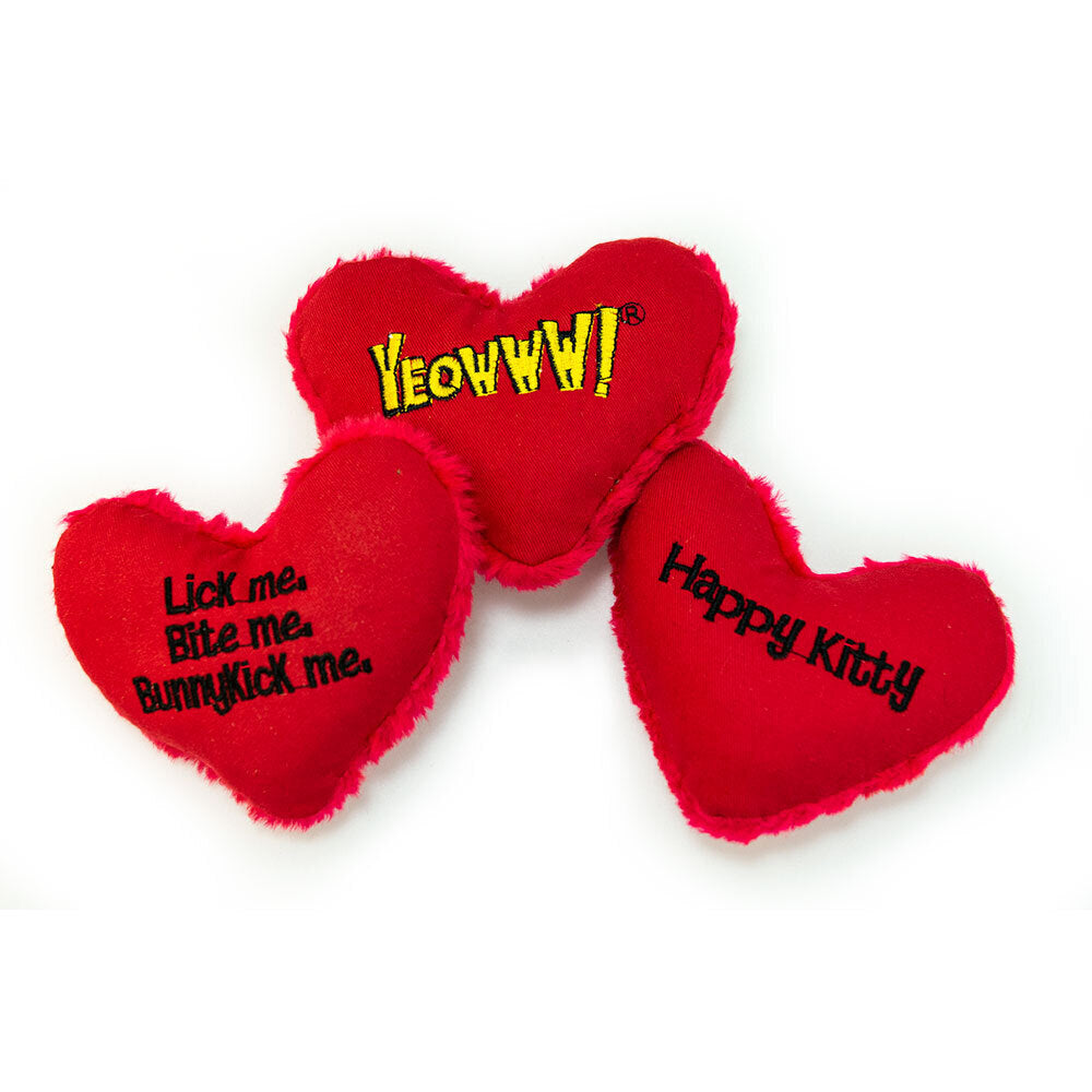 Yeowww! Catnip Cat Toys - Display Stand with 12 toys Hearrrt Attack (assorted)