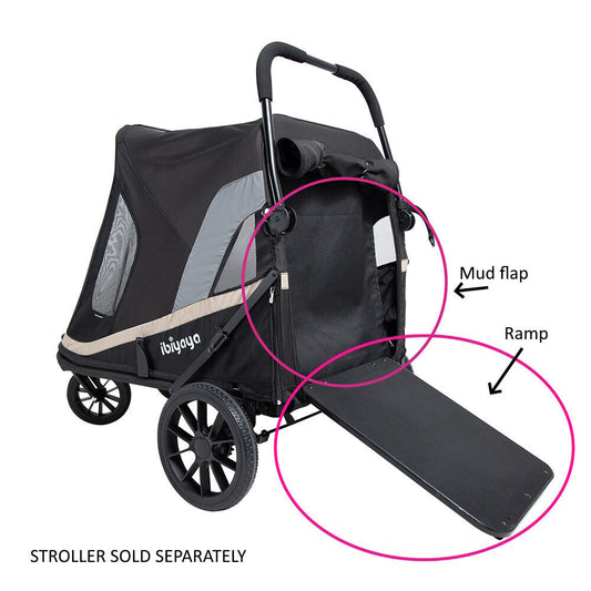 Ibiyaya portable dog ramp and mud shield for pet stroller