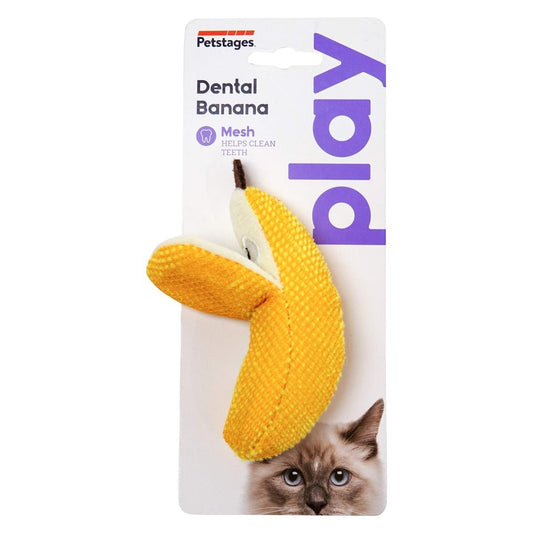 Petstages Dental Banana catnip chew toy for cats