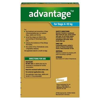 Advantage Dog 4-10kg 4's