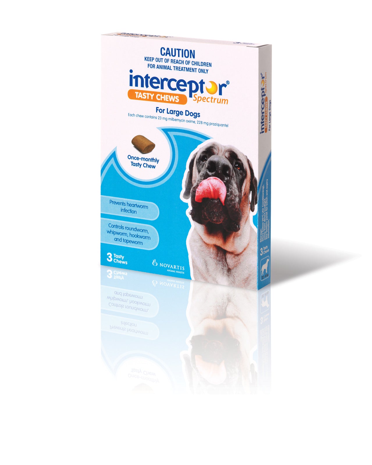 Interceptor Spectrum Tasty Chews for Large Dogs 22 to 45 kg Blue 3 Pack