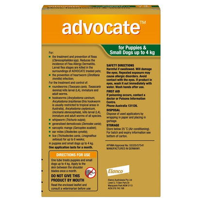 Advocate Dog up to 4kg 3'S
