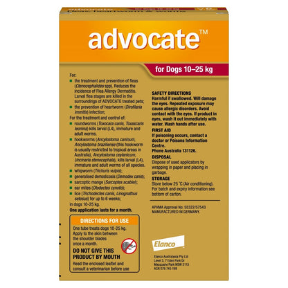 Advocate Dog 10-25kg 6's