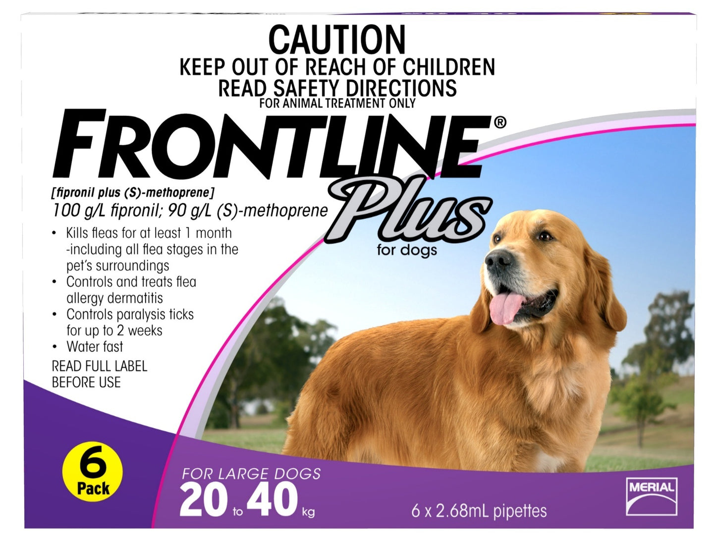 Frontline Plus Large 20-40kg Dog 6 pack