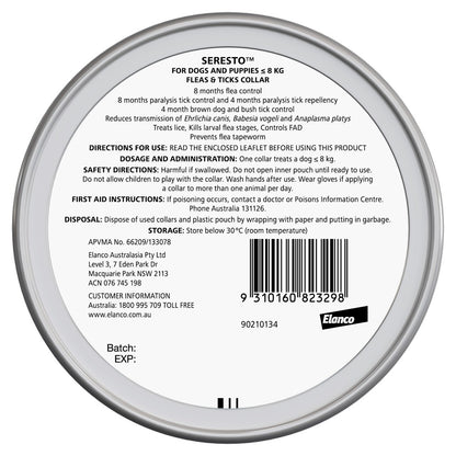 Seresto Coll Flea Tick Pup <8K