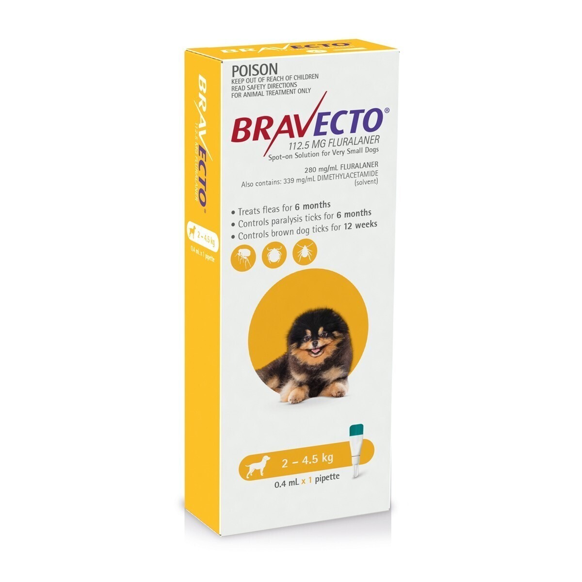 Bravecto Spot-On for Very Small Dogs 2 to 4.5kg