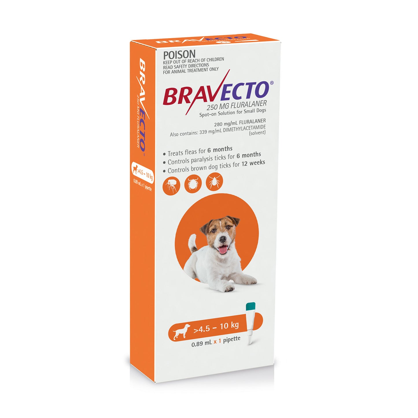 Bravecto Spot-On for Small Dogs 4.5 to 10kg