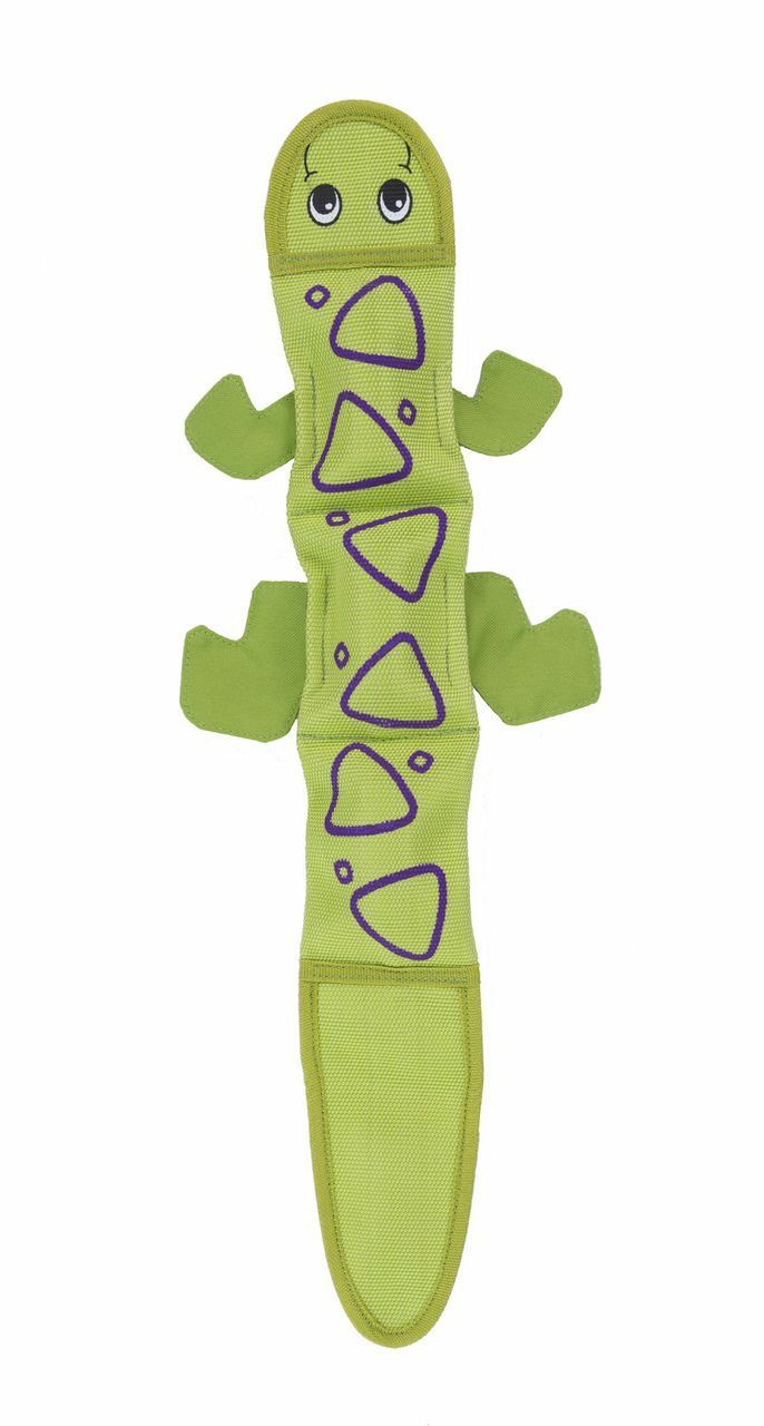 Outward Hound Fire Biterz Lizard Fire Hose Dog Toy Green Large