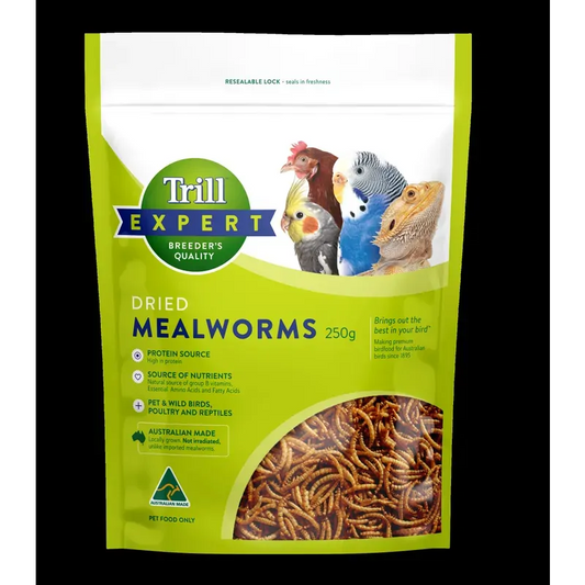 Trill Expert Dried Mealworms 250G 3Pk (Om3)