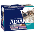 Advance Adult Cat Wet Food Ocean Fish & Indoor Chicken and Turkey in Jelly 85g Pouches 12 Pack