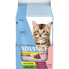 Advance Kitten Wet Food Variety Pack Chicken & Lamb in Gravy 85g Pouches 12 Pack
