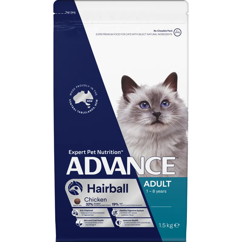 Advance Cat Adult Hairball Chicken 1.5Kg