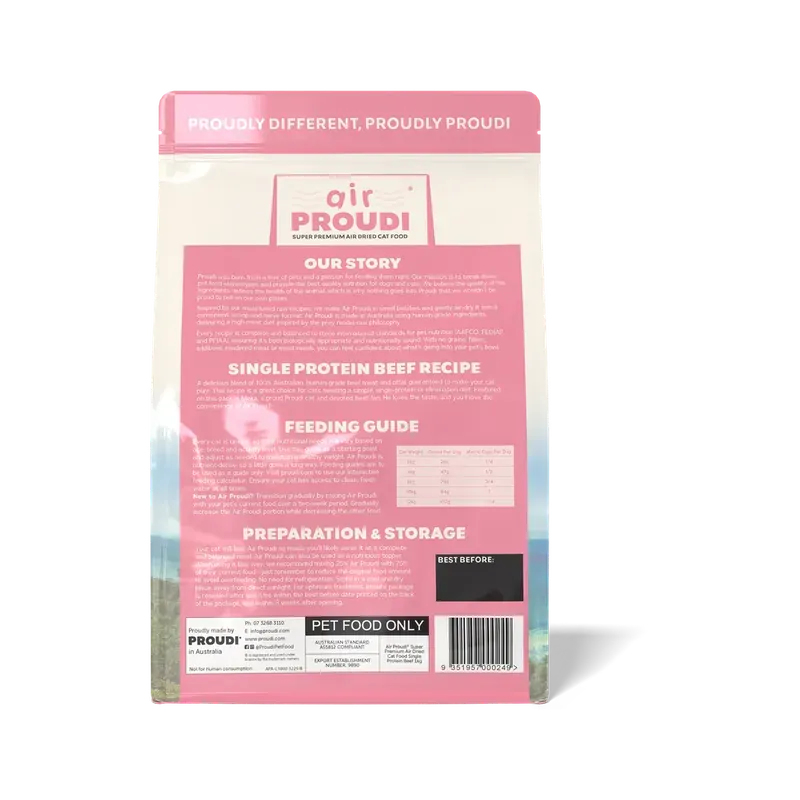 Airproudi Premium Air-Dried Cat Food Beef 1Kg