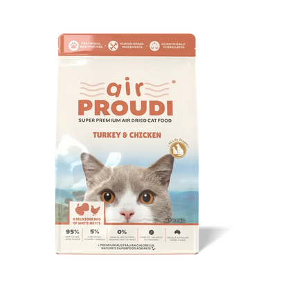 Airproudi Premium Air-Dried Cat Food Turkey & Chicken 1Kg