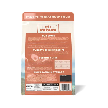 Airproudi Premium Air-Dried Cat Food Turkey & Chicken 1Kg
