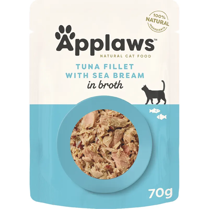 Applaws Cat Broth Pouch Tuna with Sea Bream 70g x 16 Pack