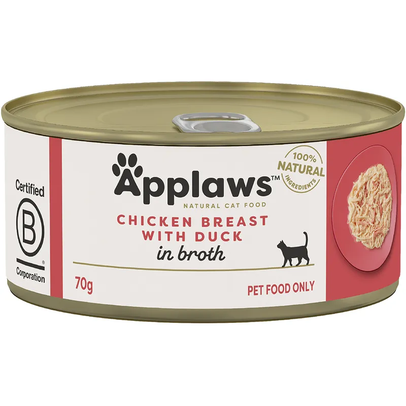 Applaws Cat Chicken Breast Duck In Broth 70G 24Pk(Om24)
