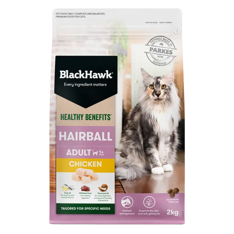 Black Hawk Cat Healthy Benefits Hairball Chkn 2Kg
