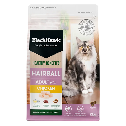 Black Hawk Cat Healthy Benefits Hairball Chkn 2Kg