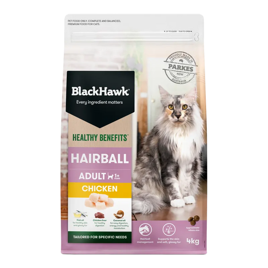 Black Hawk Cat Healthy Benefits Hairball Chkn 4Kg