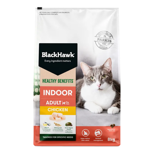 Black Hawk Cat Healthy Benefits Indoor Chkn 8Kg