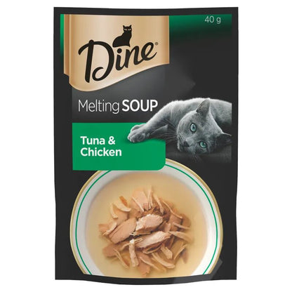 Dine Melting Soup Tuna and Chicken Wet Cat Food 40g 12 Pack