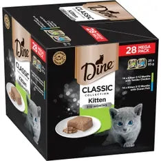 Dine Classic Kitten Chkn & Ocean Fish 28Pk