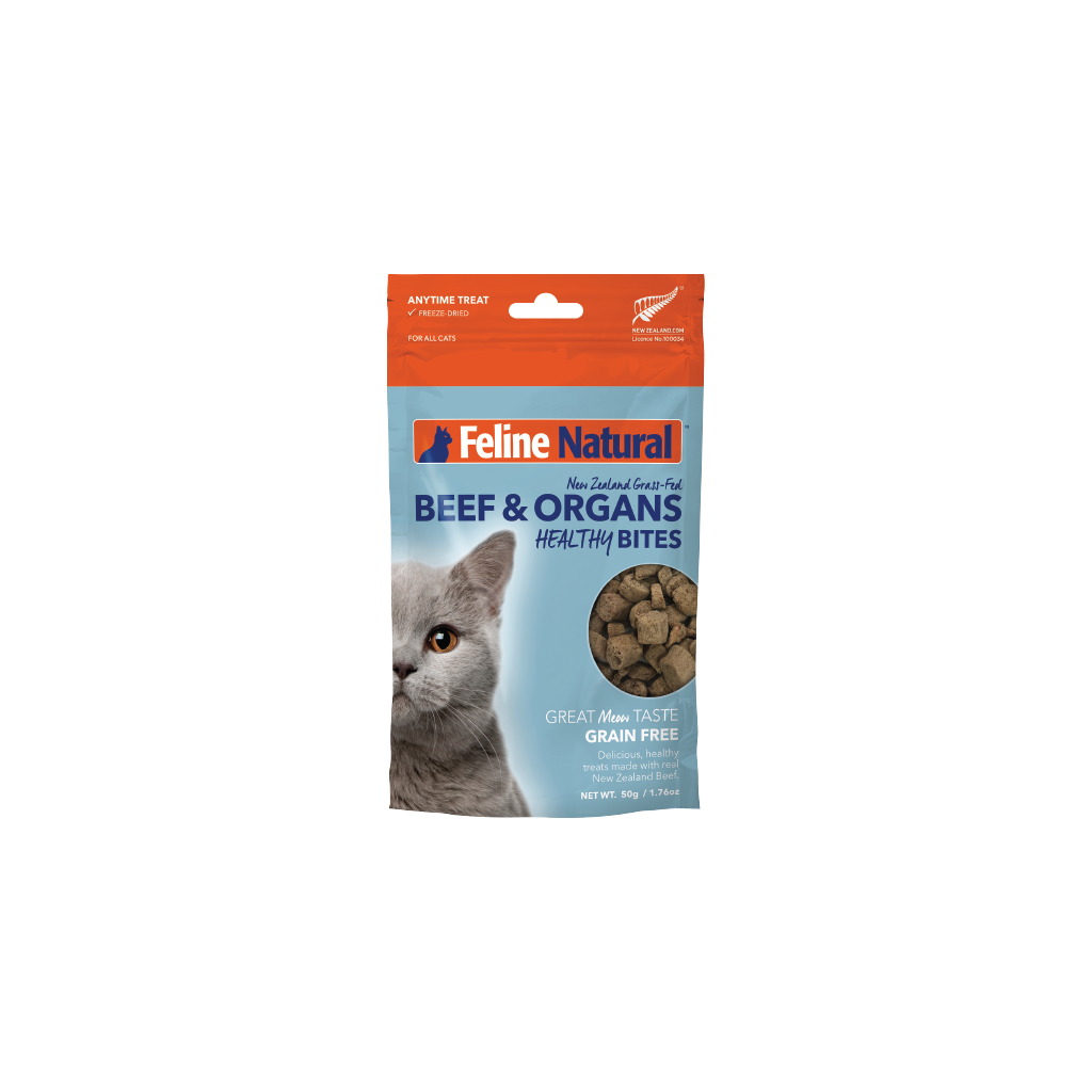 Feline Natural Freeze Dried Beef Healthy Bites Cat Treats 50g