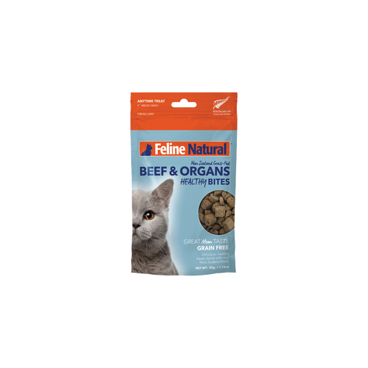 Feline Natural Freeze Dried Beef Healthy Bites Cat Treats 50g