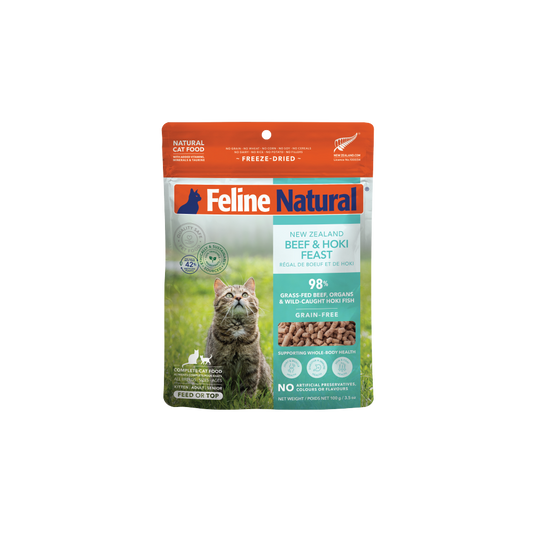 Feline Natural Freeze Dried NZ Beef and Hoki Feast Cat Food 100g