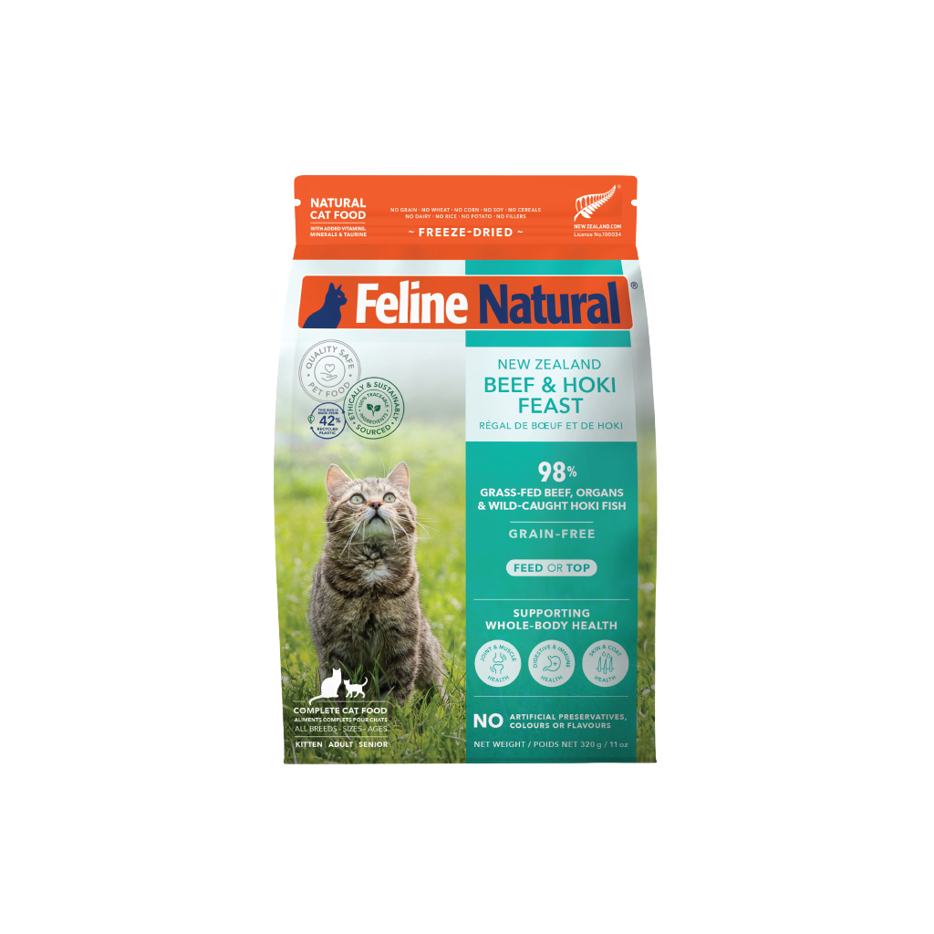 Feline Natural Grain-Free Fd Nz Beef & Hoki Feast 320G