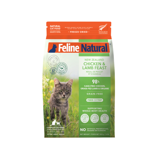 Feline Natural Grain-Free Fd Nz Chicken & Lamb Feast 800G