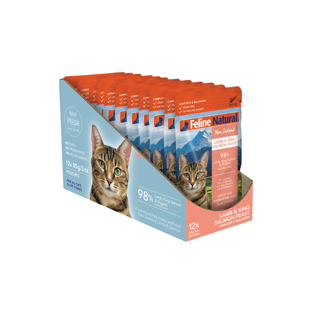 Feline Natural Lamb & Salmon Feast 85G 12Pk (Om12)