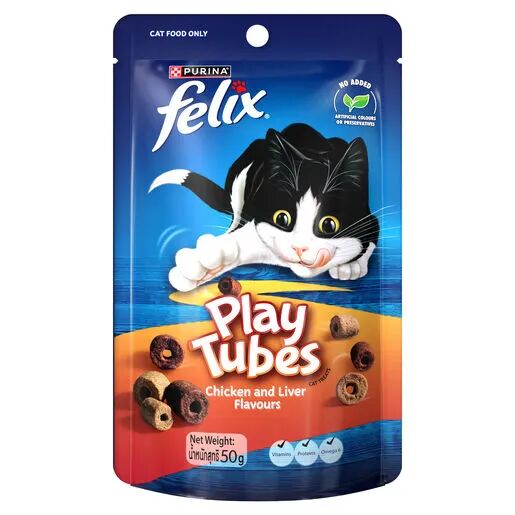 Felix Play Tubes Chicken and Liver Cat Treats 8 Pack