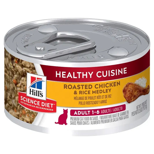 Hills Cat Adult Hlth Cuisn Chkn Rice Med 79G 24Pk(Om24)