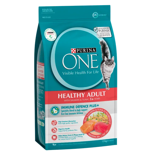 Purina One Cat Adult Dry Healthy Salmon & Tuna 1.5Kg