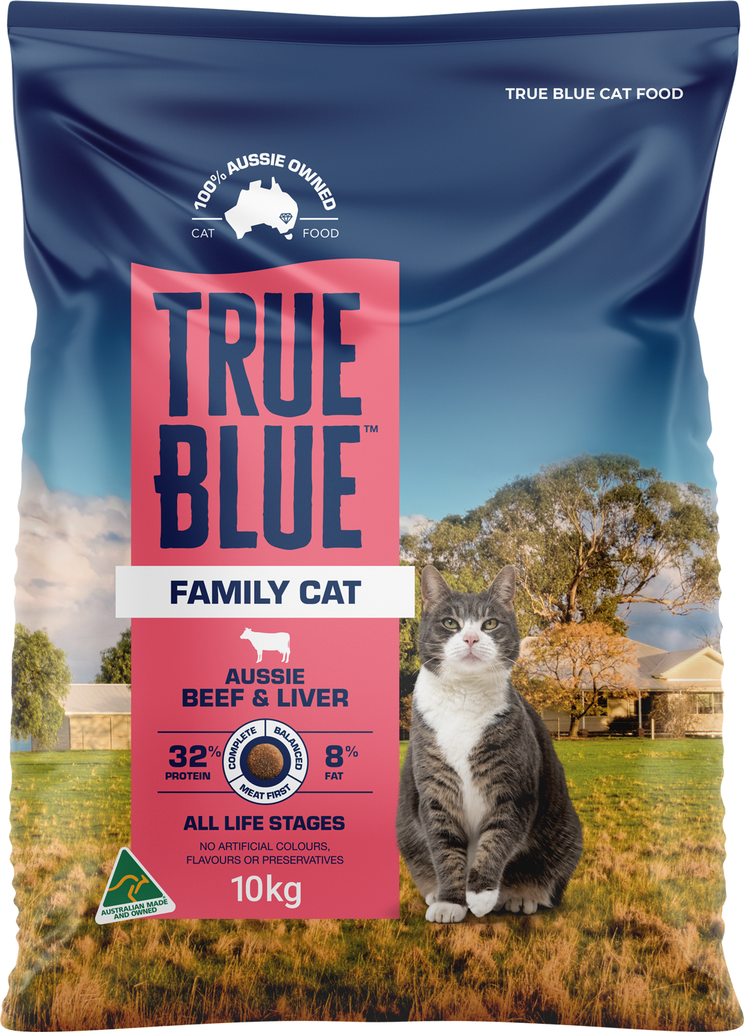 True Blue Family Cat Aussie Beef & Liver 10kg