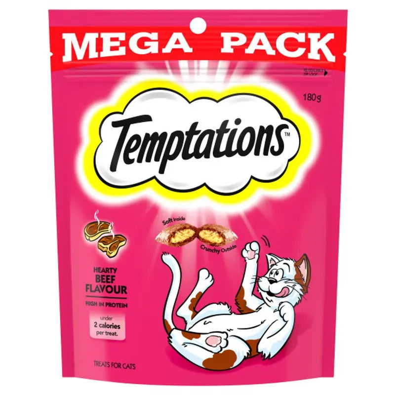 Temptations Snacks Hearty Beef 180G 5Pk (Om5)