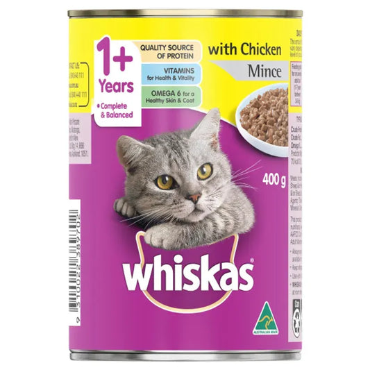 Whiskas Wet Chicken Mince 400G 24Pk (Om24)