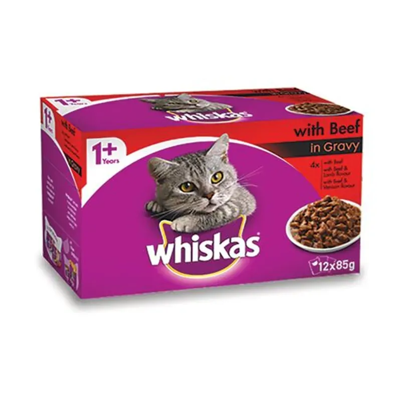 Whiskas Wet Favourites With Beef Mvms 85G 1X12Pk